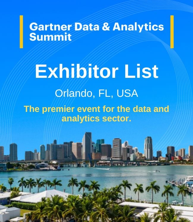 Gartner Data & Analytics Summit Exhibitor List