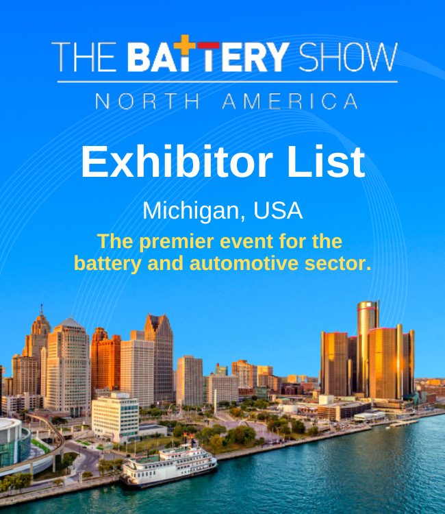 The Battery Show North America Exhibitor List