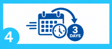 Turnaround time 3 days